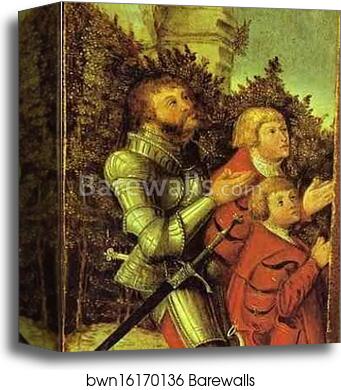 Portrait of a Knight with Two Sons by Lucas Cranach The Elder, Canvas Print