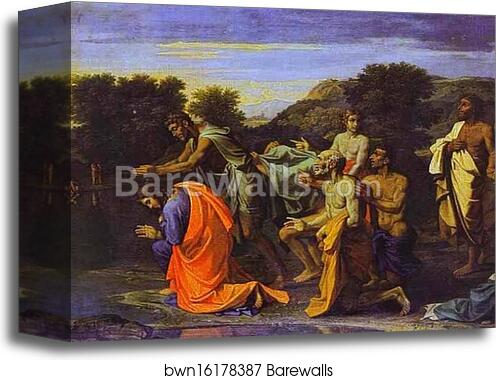 The Baptism of Christ by Nicolas Poussin, Canvas Print