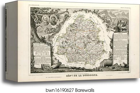 Dépt. de la Dordogne (région du sud-ouest) by Victor Jules Levasseur, Canvas Print