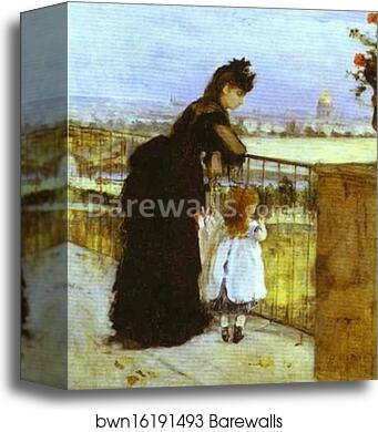 On the Balcony by Berthe Morisot, Canvas Print