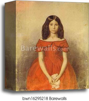 Portrait of N. P. Zhdanovich as a Child by Pavel Fedotov, Canvas Print