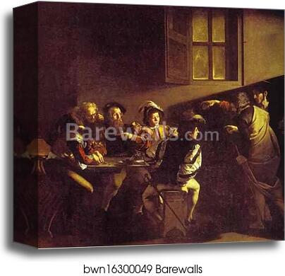 The Calling of St. Matthew by Caravaggio, Canvas Print