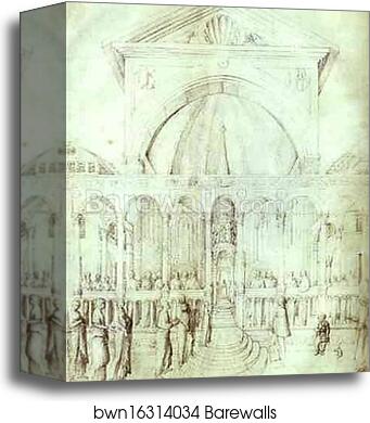 Presentation of the Virgin at the Temple by Jacopo Bellini, Canvas Print