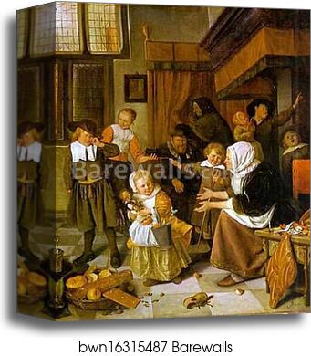 The Feast of St. Nicholas by Jan Steen, Canvas Print