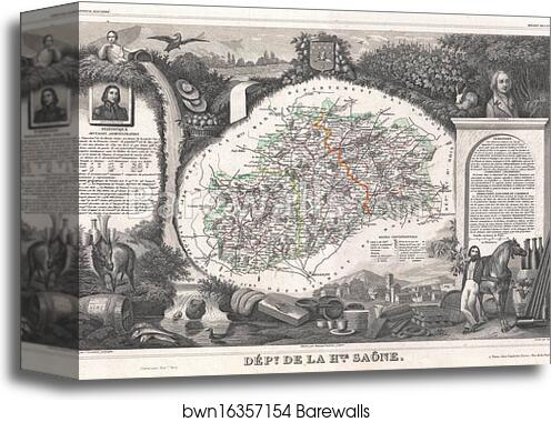 Dept. de la Hte. Saone by Victor Jules Levasseur, Canvas Print