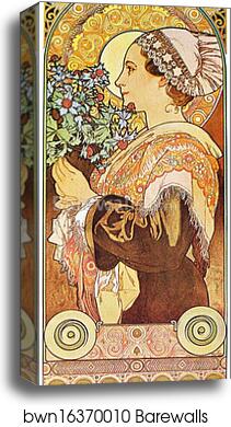 Sea-Holly by Alphonse Mucha, Canvas Print