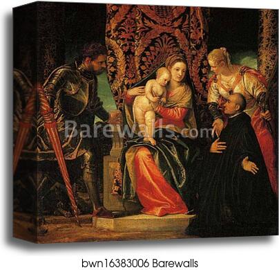Virgin and Child with Saints Justin and George and a Benedictine by Paolo Veronese, Canvas Print Virgin and Child with Saints Justin and George and a Benedictine by Paolo Veronese, Canvas Print