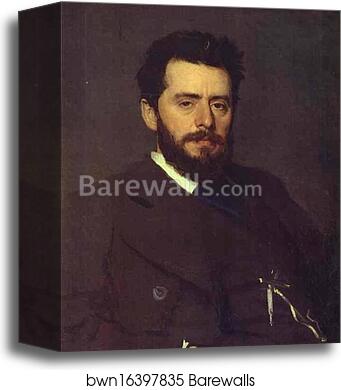 Portrait of Pavel Brulloff by Ivan Kramskoy, Canvas Print