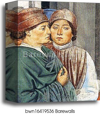 St. Augustine at the University of Carthage. Detail by Benozzo Gozzoli, Canvas Print