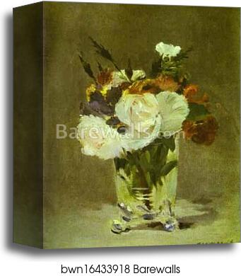 Flowers in a Crystal Vase by Edouard Manet, Canvas Print