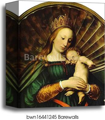 Meyer Madonna. Detail by Hans Holbein The Younger, Canvas Print