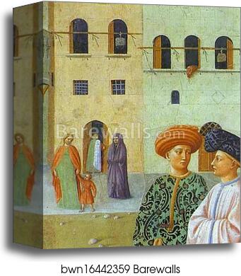 Healing of a Cripple and the Raising of Tabitha. Detail by Masolino Da Panicale, Canvas Print