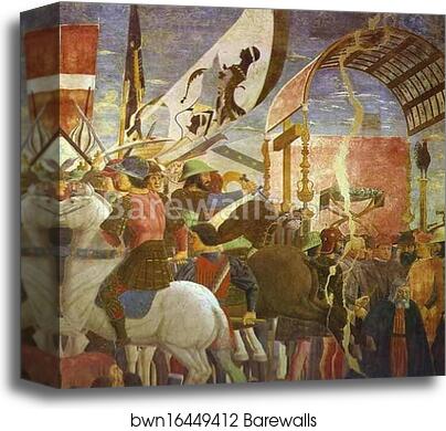 Legend of the True Cross: Battle Between Heraclius and Chosroes. Detail by Piero Della Francesca, Canvas Print