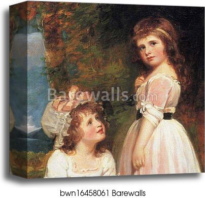 The Beckford Children. Detail by George Romney, Canvas Print