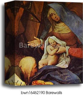 The Adoration of the Kings. Detail by Pieter Bruegel The Elder, Canvas Print