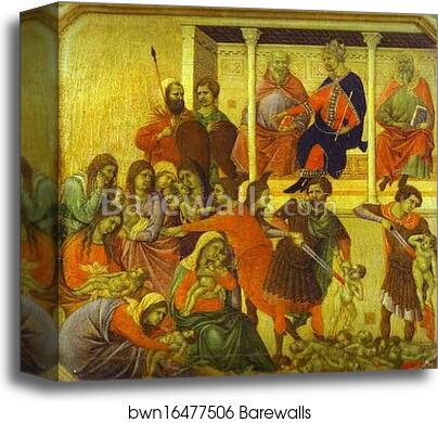 Maestà (front, predella) The Massacre of the Innocents by Duccio Di Buoninsegna, Canvas Print