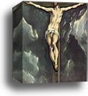 Christ on the Cross with Landscapes by El Greco, Canvas Print