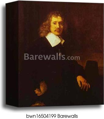 A Young Man Seated at a Table by Rembrandt Harmenszoon Van Rijn, Canvas Print