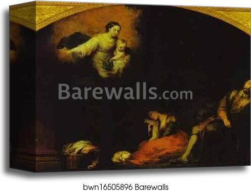 The Dream of the Patrician by Bartolomé Esteban Murillo, Canvas Print