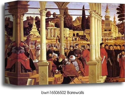 Life of St. Stephen: St. Stephen Disputing by Vittore Carpaccio, Canvas Print Life of St. Stephen: St. Stephen Disputing by Vittore Carpaccio, Canvas Print