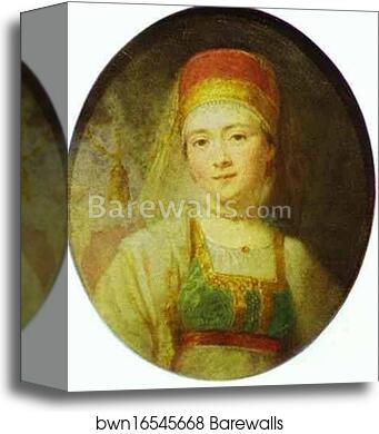 Christina, the Peasant Woman from Torzhok by Vladimir Borovikovsky, Canvas Print
