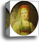 Christina, the Peasant Woman from Torzhok by Vladimir Borovikovsky, Canvas Print