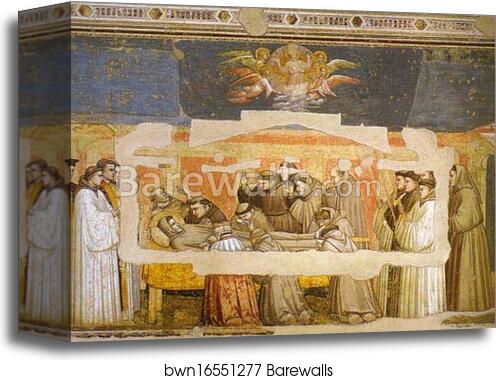 Death of St. Francis and Inspection of Stigmata by Giotto, Canvas Print
