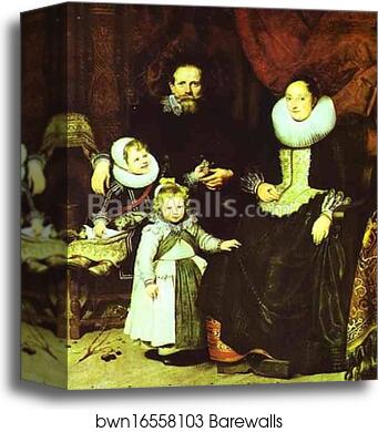 Portrait of the Artist with his Family by Cornelis De Vos, Canvas Print