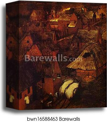 The Gloomy Day (February). Detail by Pieter Bruegel The Elder, Canvas Print