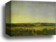 View in the Vicinity of Moscow with a Mansion and Two Female Figures by Alexey Savrasov, Canvas Print