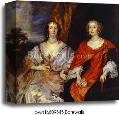 Portrait of Anna Dalkeith, Countess of Morton, and Lady Anna Kirk by Sir Anthony Van Dyck, Canvas Print