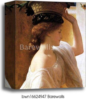 Eucharis - A Girl with a Basket of Fruit by Frederick Leighton, Canvas Print