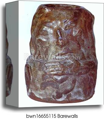 Ceramic Vase with a Caricature Self-Portrait by Paul Gauguin, Canvas Print