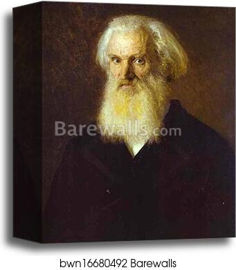 Portrait of the Artist Mikhail Dyakonov by Ivan Kramskoy, Canvas Print