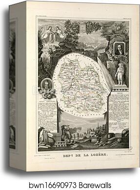 Dépt. de la Lozère (région du sud) by Victor Jules Levasseur, Canvas Print