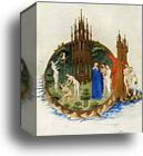 Les tr�s riches heures du Duc de Berry. The Expulsion from Paradise by Limbourg Brothers, Canvas Print