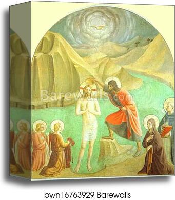 Baptism of Christ by Fra Angelico, Canvas Print