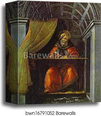 St. Augustine in the Cell by Alessandro Botticelli, Canvas Print