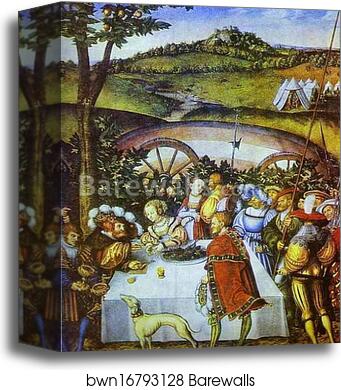 Judith Dining with Holofernes by Lucas Cranach The Elder, Canvas Print Judith Dining with Holofernes by Lucas Cranach The Elder, Canvas Print