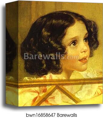 Rider. Portrait of Giovanina and Amacilia Pacini, the Foster Children of Countess Yu. P. Samoilova. Detail by Karl Brulloff, Canvas Print