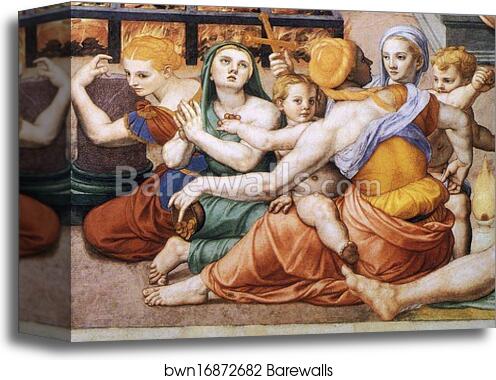 Martyrdom of St. Lawrence. Detail by Agnolo Bronzino, Canvas Print