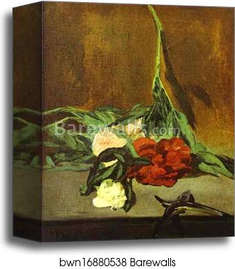 Peony Stem and Shears by Edouard Manet, Canvas Print