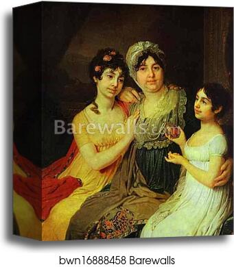 Portrait of Countess A. I. Bezborodko with Her Daughters by Vladimir Borovikovsky, Canvas Print Portrait of Countess A. I. Bezborodko with Her Daughters by Vladimir Borovikovsky, Canvas Print