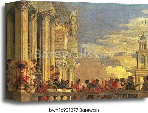 The Marriage Feast at Cana. Detail by Paolo Veronese, Canvas Print The Marriage Feast at Cana. Detail by Paolo Veronese, Canvas Print