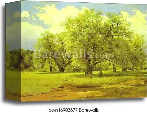 Willows Lit Up by the Sun by Ivan Shishkin, Canvas Print