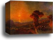 View of the Sea from the Mountains at Sunset. Crimea by Ivan Aivazovsky, Canvas Print