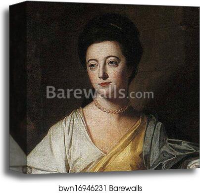 Mrs Mary Hunt. Detail by George Romney, Canvas Print
