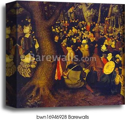 The Testimony of John the Baptist. Detail by Pieter Brueghel The Younger, Canvas Print