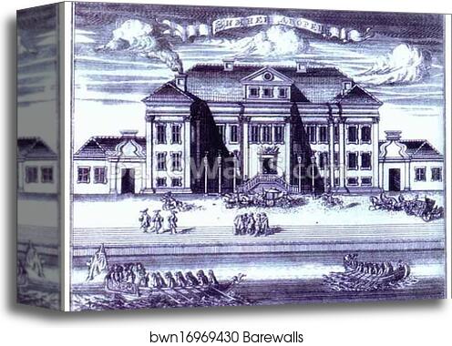 St. Petersburg. View of the Winter Palace of Peter I by Alexey Zubov, Canvas Print