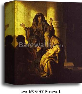 The Presentation of Jesus in the Temple by Rembrandt Harmenszoon Van Rijn, Canvas Print